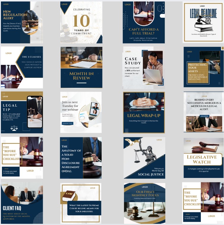 The Legal Authority Bundle | 20+ Premium LinkedIn Templates for Law Firms