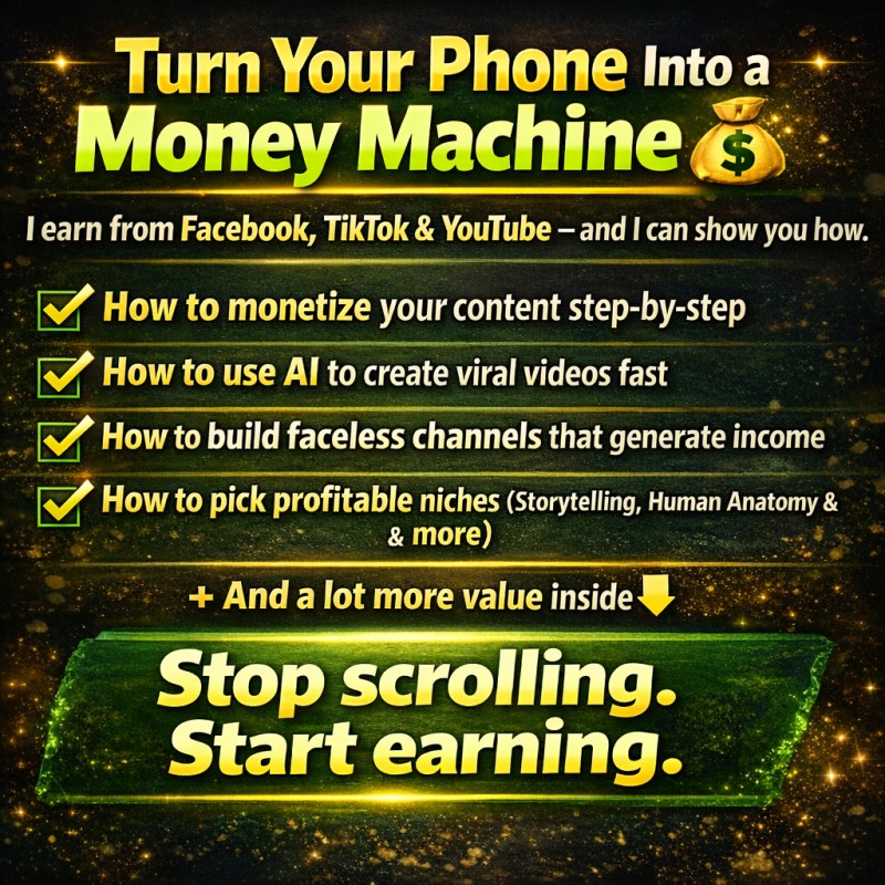 Turn Your Phone Into a Money Machine: Earn from Facebook, TikTok & YouTube