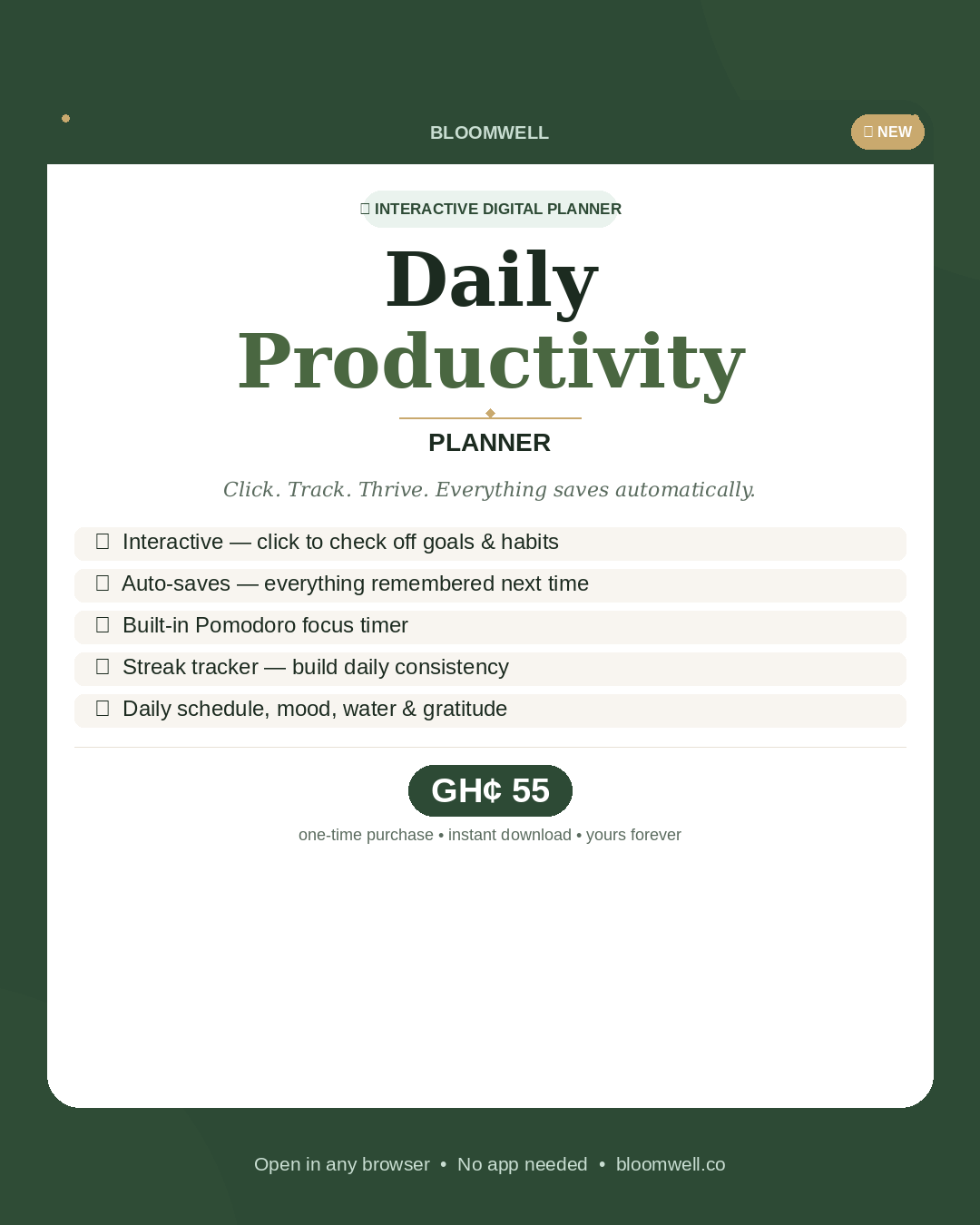 Daily Productivity Planner