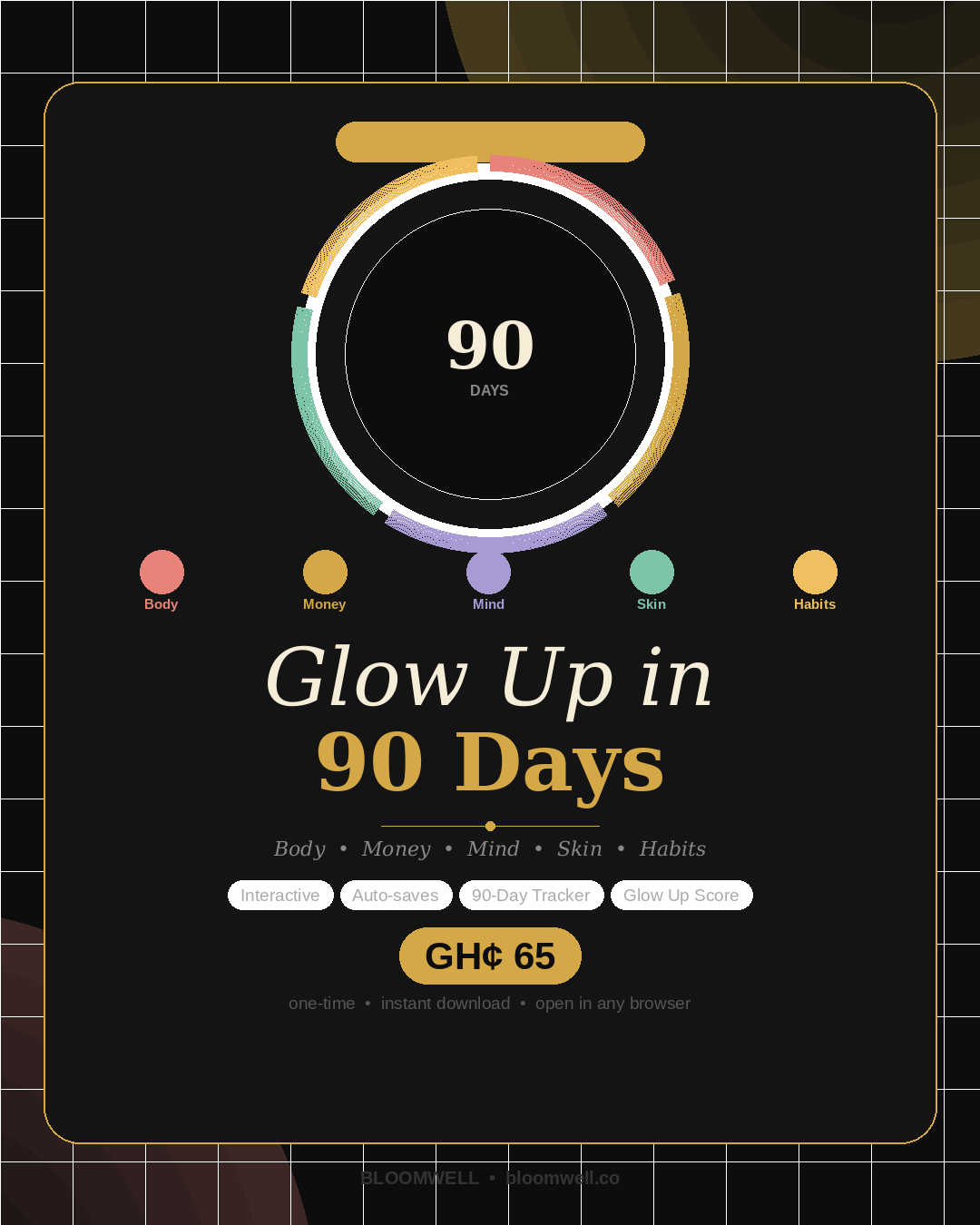 Glow Up in 90 Days β Interactive Challenge Tracker