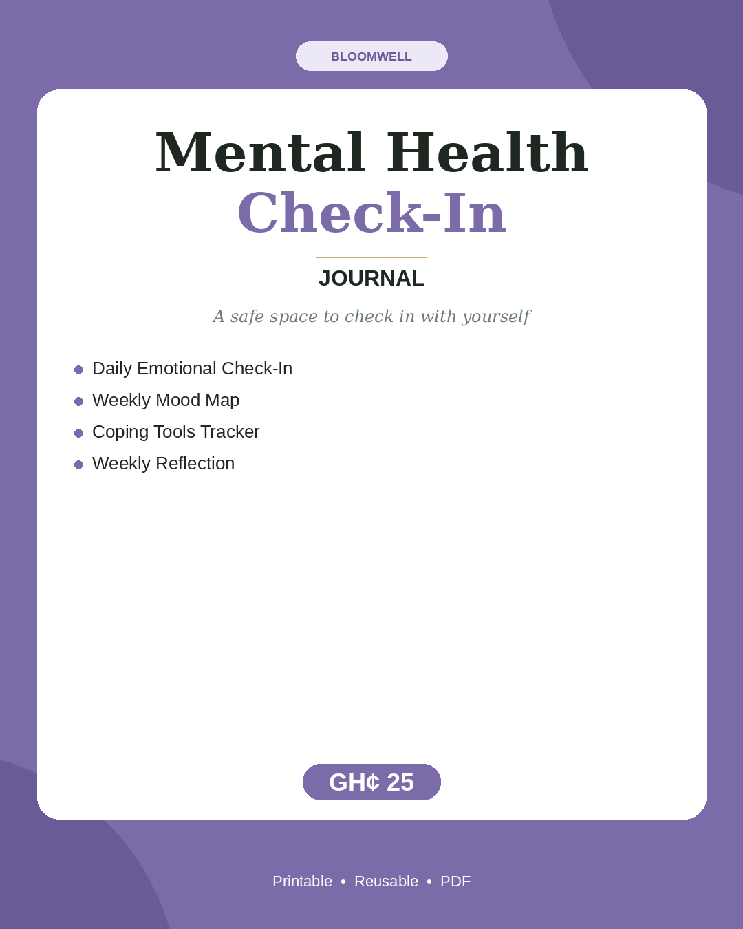 Mental Health Check-In Journal