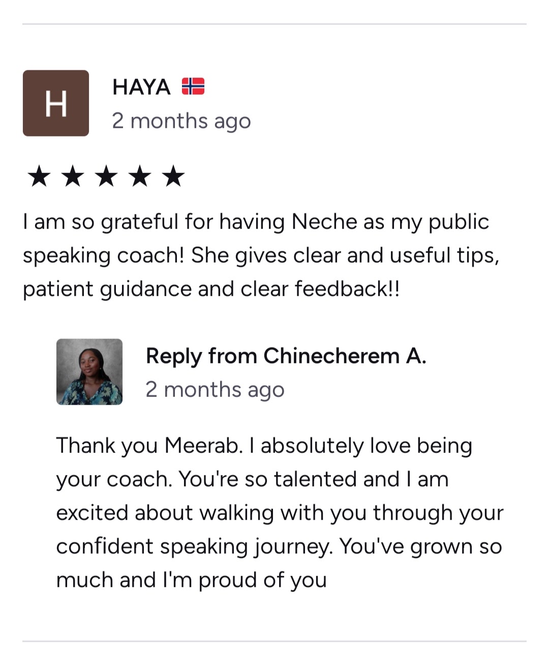 Customer review 1