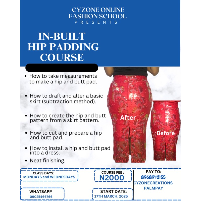IN-BUILT HIP PADDING COURSE