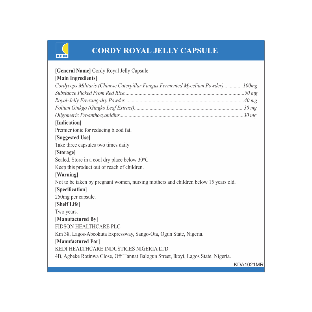 CORDY ROYAL JELLY / Reduces Blood Fat
