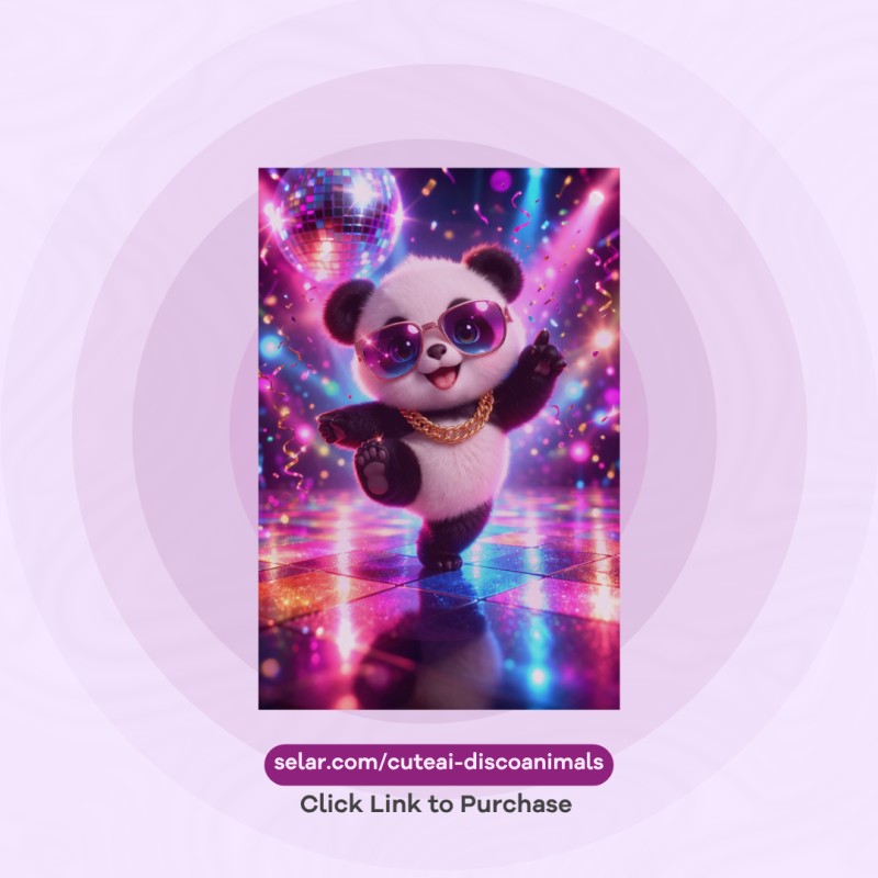 Cute AI Disco Animals Image Pack – Premium Digital Download