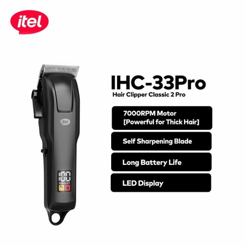 itel Hair Clipper Classic 2 Pro 7000RPM Smart Led Display 2000mah Battery Life Type-C Fast Charge IHC-33Pro