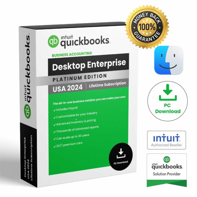 Intuit Quickbooks Enterprise 2024 | 300 Users | Windows & Mac Lifetime Access
