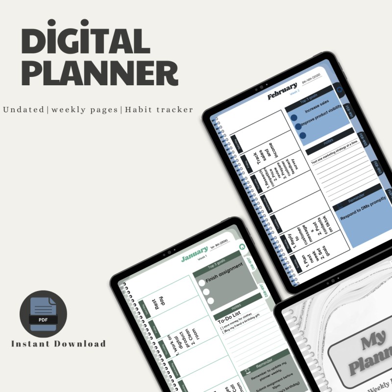 Undated Weekly Digital Planner