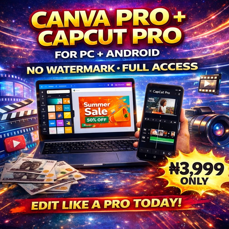 Get Canva Pro + CapCut Pro Today.