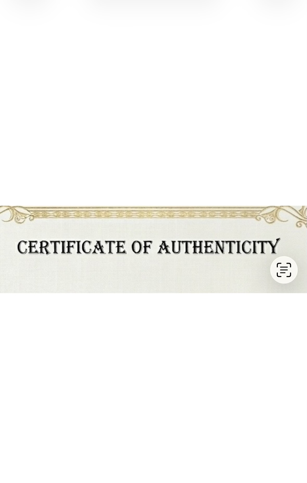 PROFESSIONAL ART CERTIFICATE OF AUTHENTICITY