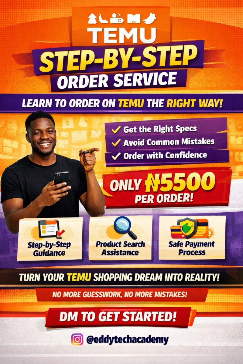 Temu Step by Step Order Guide ( One on one session)