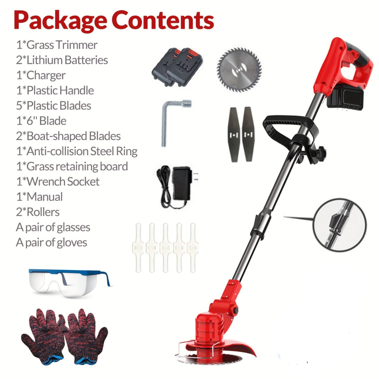🔥 High-Power Rechargeable Grass Trimmer