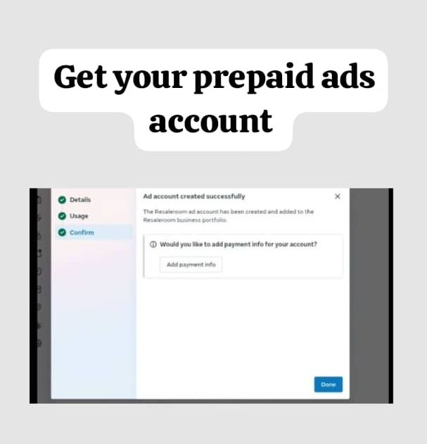 Prepaid ads account setup