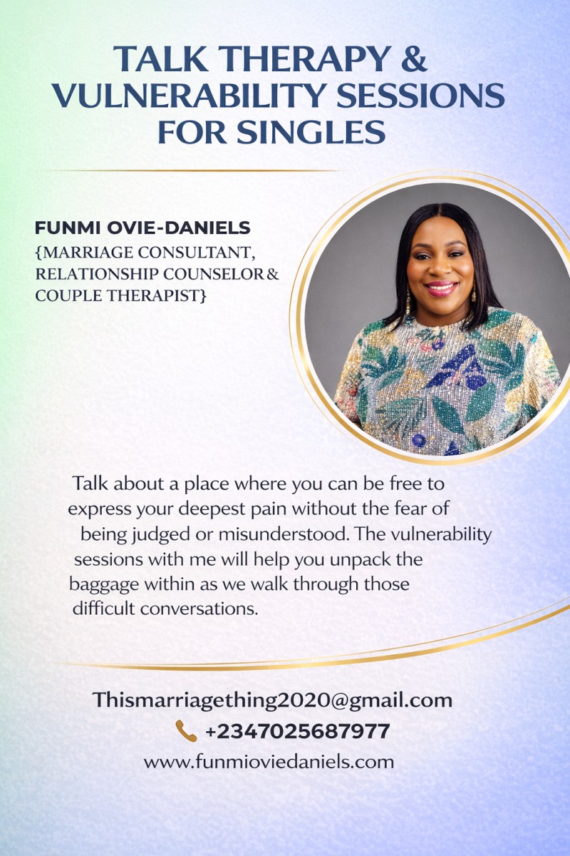 Talk Therapy and Vulnerability session for Singles