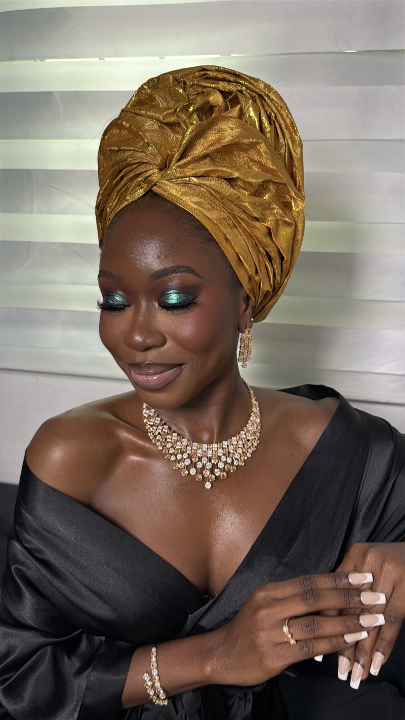 Makeup on textured caramel skintone