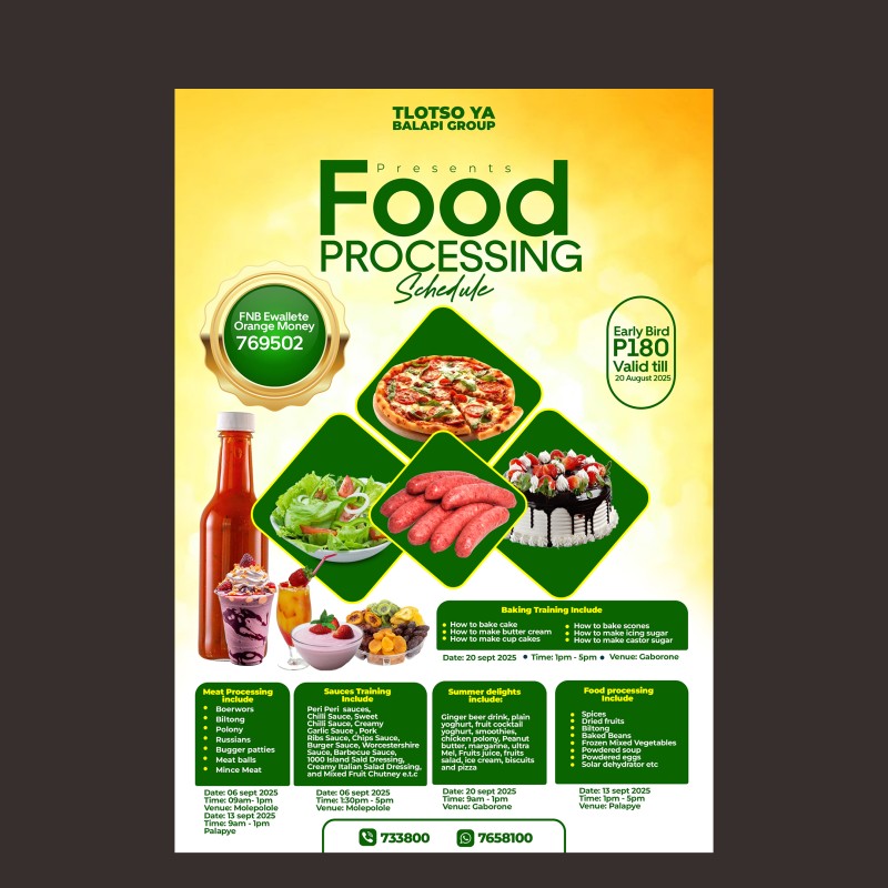 Food Processing Training Flyer Template