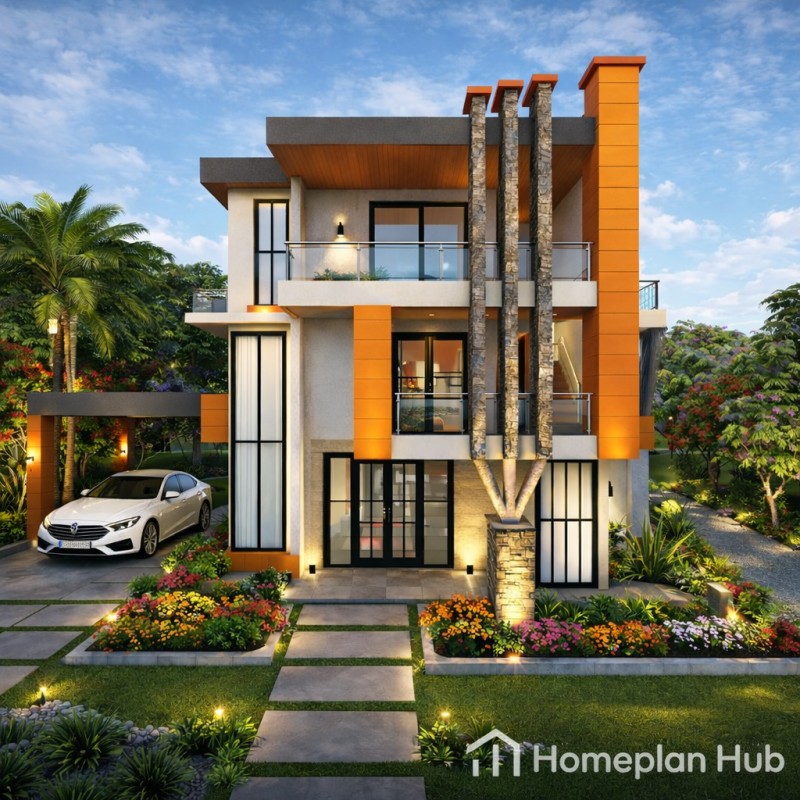 Modern 3-Level Maisonette Design (Concrete Slab Roof) 478 square meters