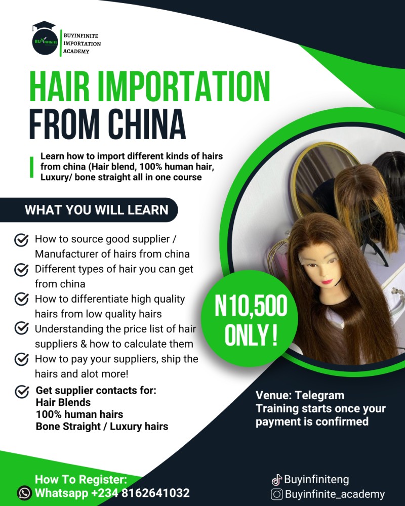 HAIR IMPORTATION FROM CHINA
