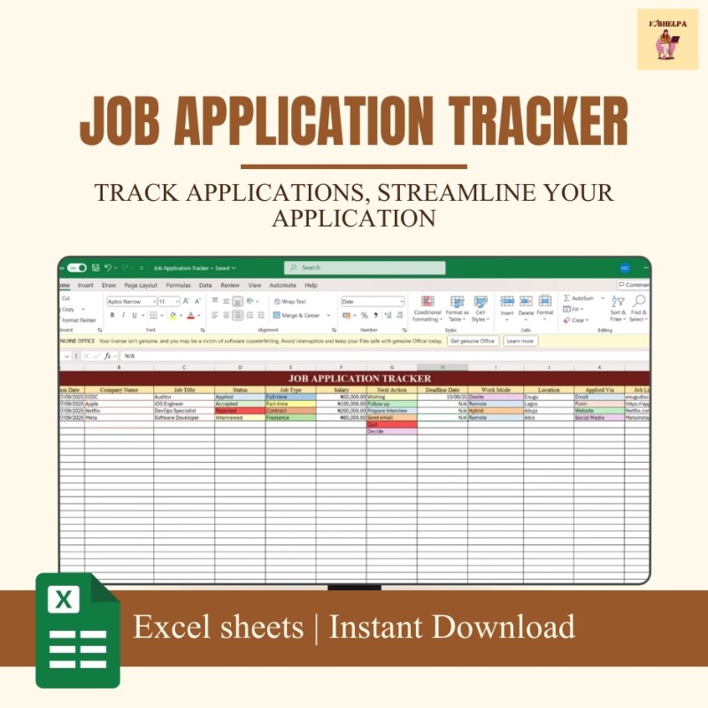 Job Application Tracker (MS Excel)