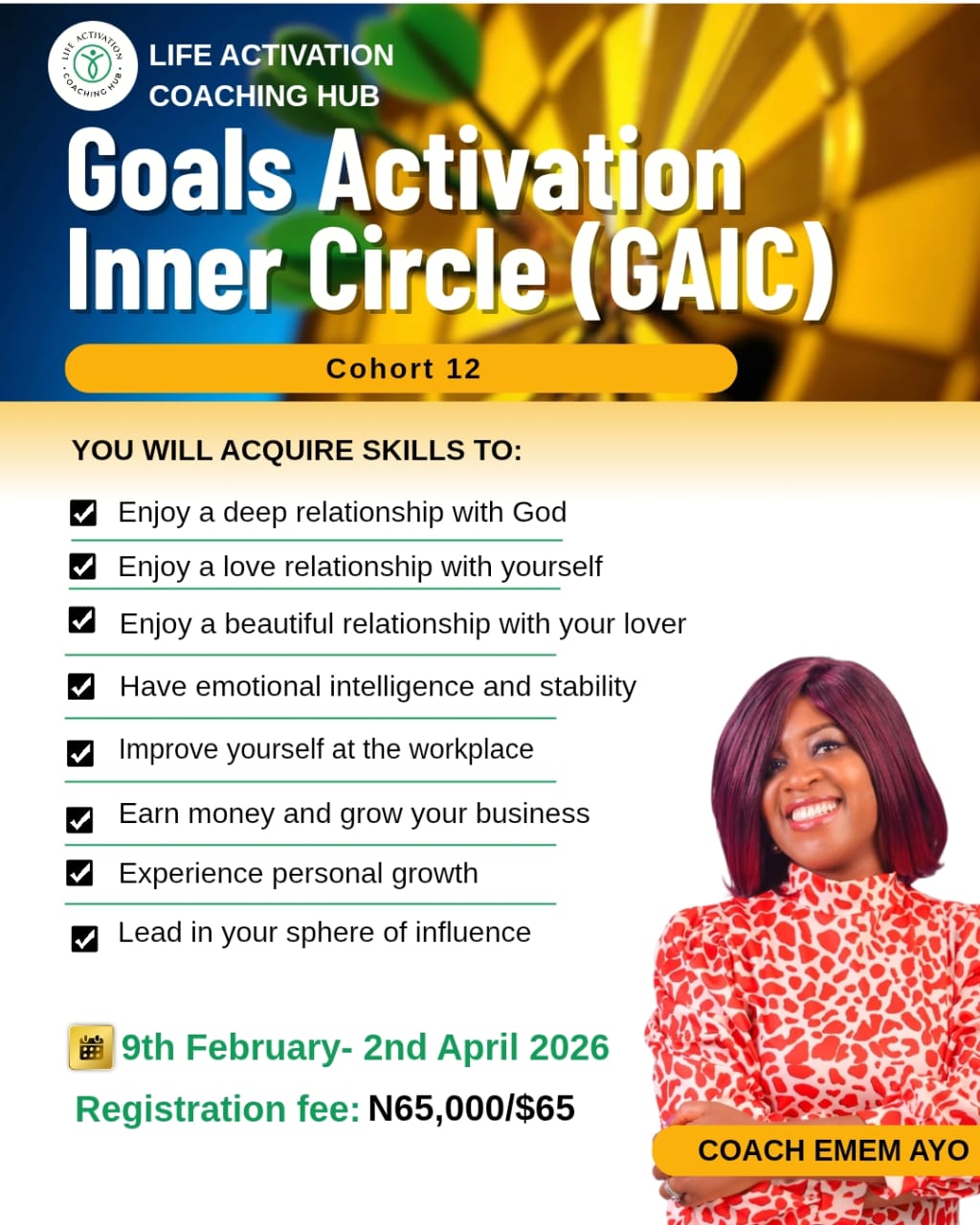 Buy BOOK YOUR SPOT FOR GAIC COHORT 12 by Life Activation Coaching Hub ...