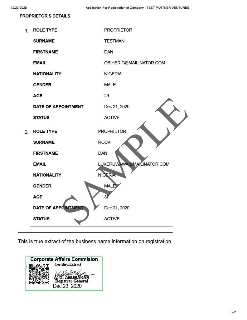 Get Your CAC Business And Company Status Report/Certificate of Status Within 60 minutes
