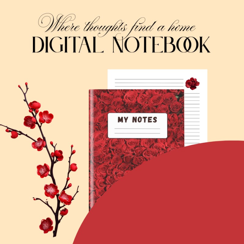 Rose Digital Notebook
