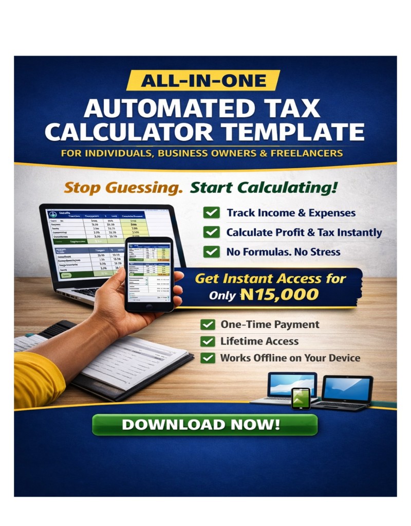 ALL-IN-ONE AUTOMATED TAX CALCULATOR TEMPLATE FOR INDIVIDUALS, BUSINESS OWNERS & FREELANCERS