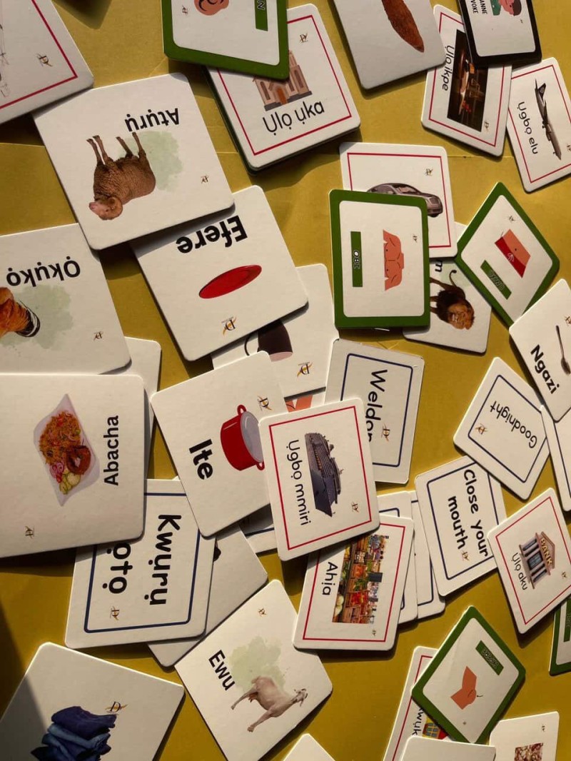 200 pieces of hard copies of Igbo language flashcards