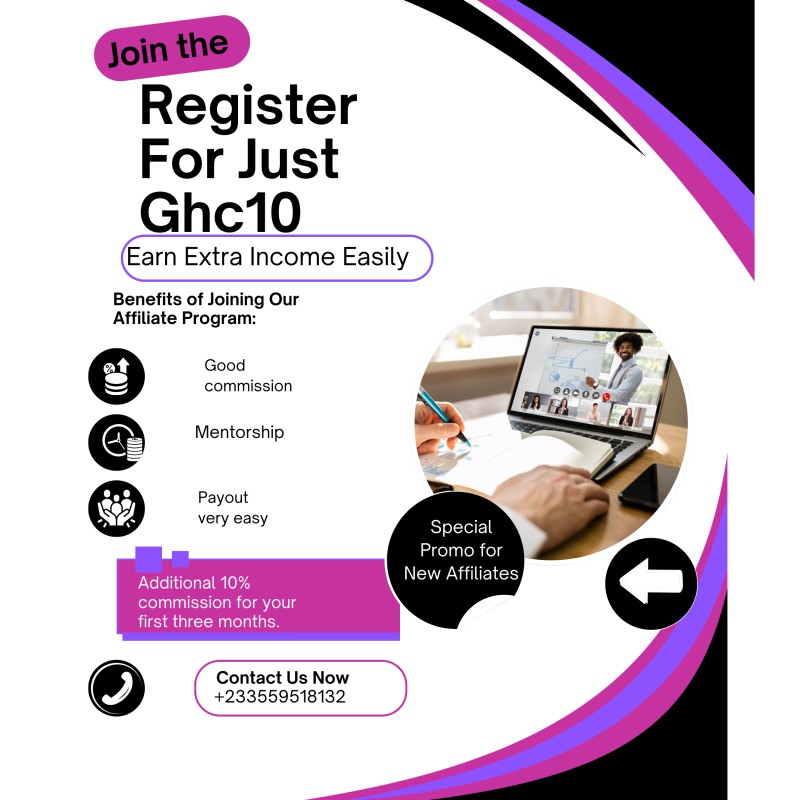 Become An Affiliate Marketer for just Ghc10