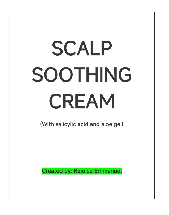 Scalp soothing Cream