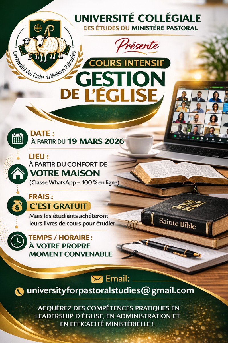 HUMAN RESCOURCE & CHURCH MANAGEMENT COURSE - FRENCH