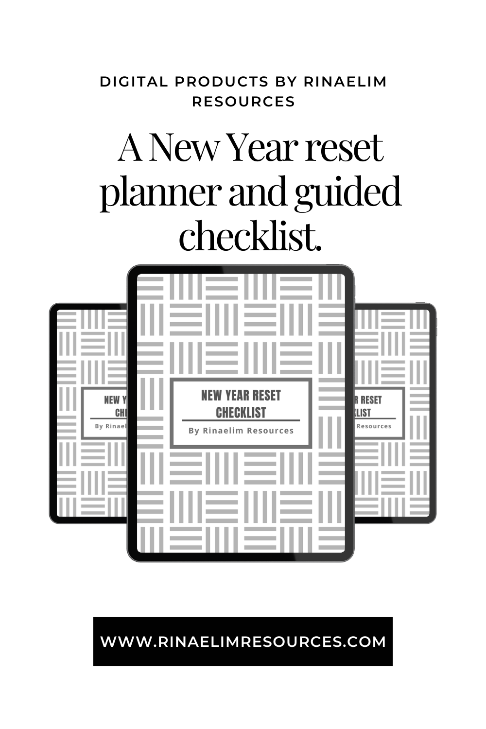 New Year Reset Checklist Planner - Digital Planner, PDF, Printable, Tablet users  , IPad users