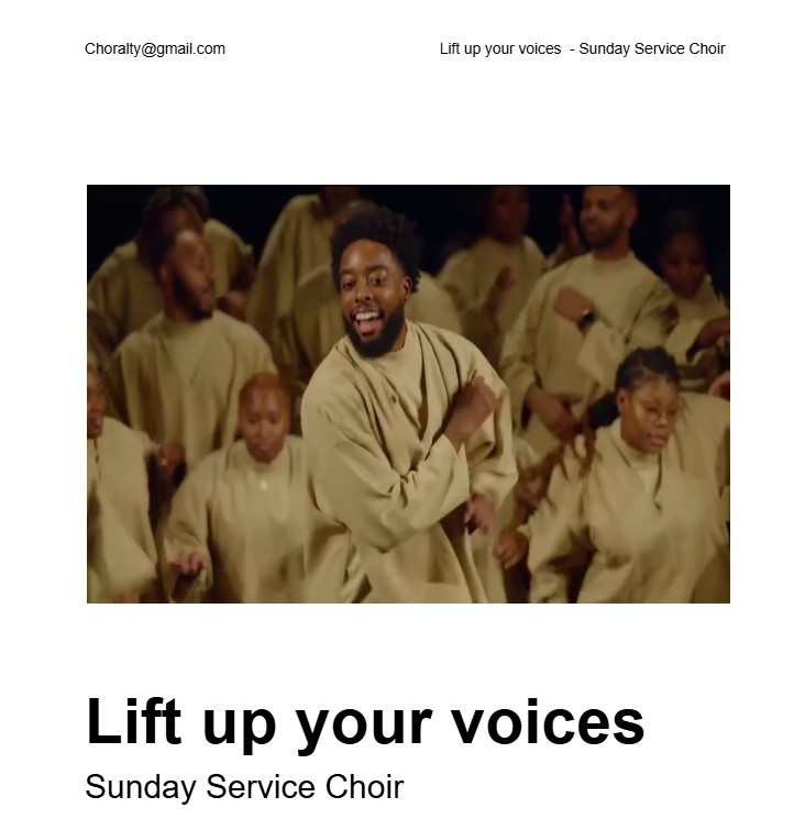 Lift Up Your Voices (SAT) - Sunday Service Choir