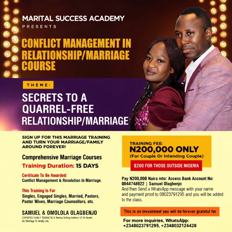 CONFLICT MANAGEMENT IN RELATIONSHIP/MARRIAGE COURSE