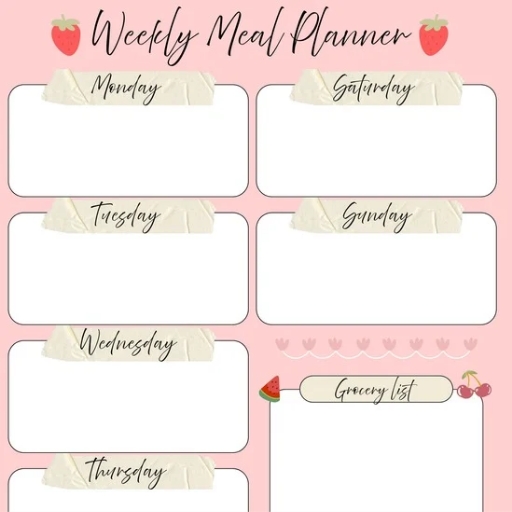 Scripted Signature's Minimalist Weekly Meal Planner