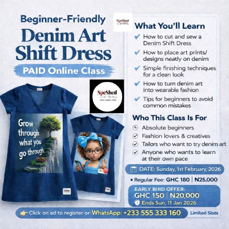 Beginner-Friendly Denim Art Shift Dress – Paid Online Class