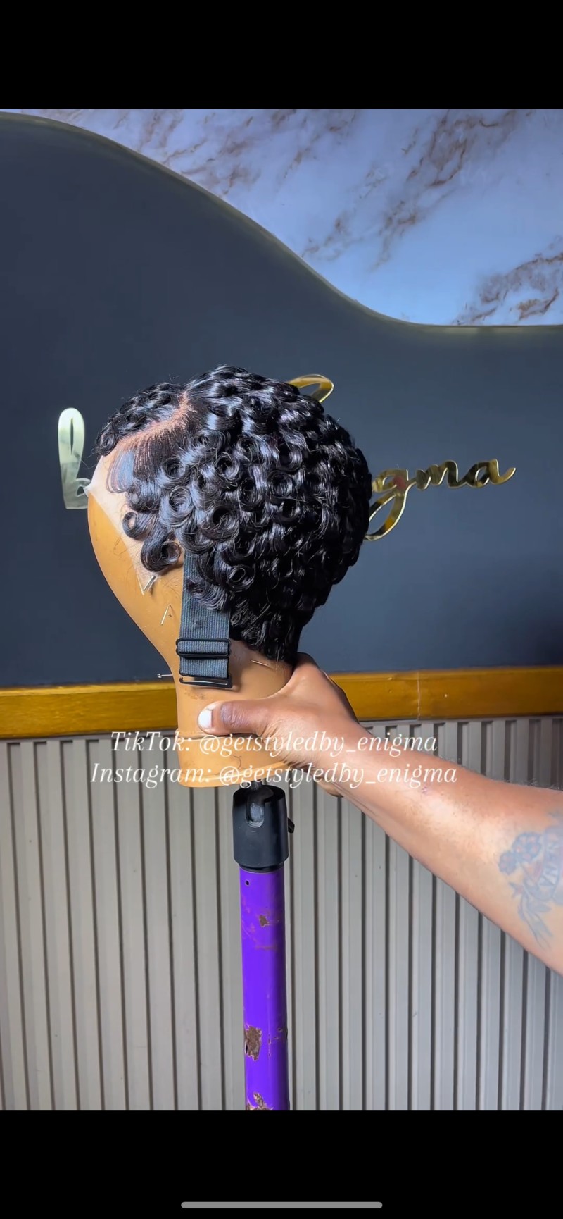 13BY4 SWISS LACE FRONTAL PIN CURLS PIXIE CUT WIG