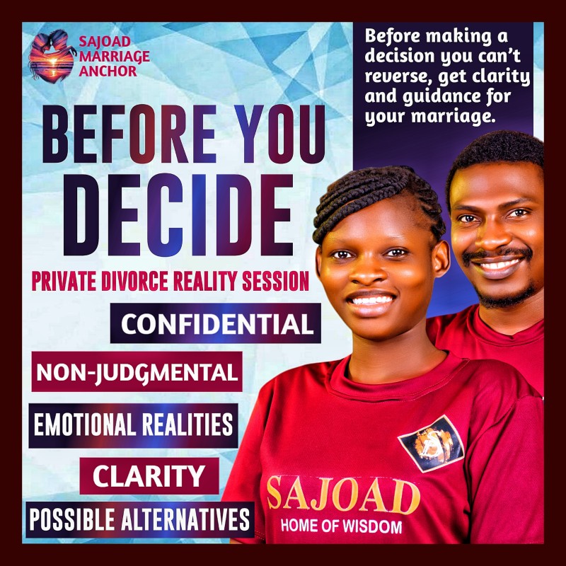 BEFORE YOU DECIDE. Private Divorce Reality Session
