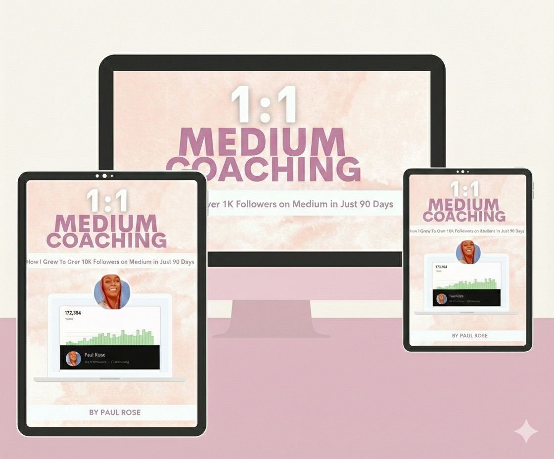 1:1 Medium, YouTube and Pinterest Income Coaching Program