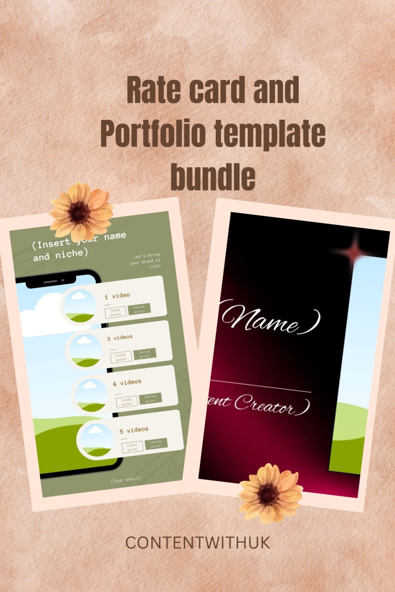 RATE CARD AND PORTFOLIO TEMPLATE