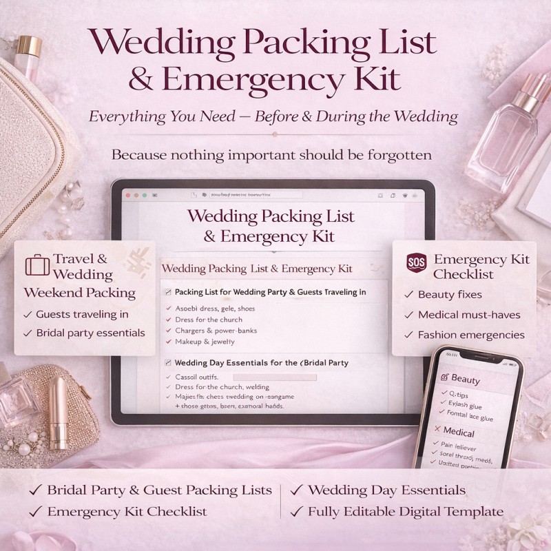 Wedding Packing List and Emergency Kit