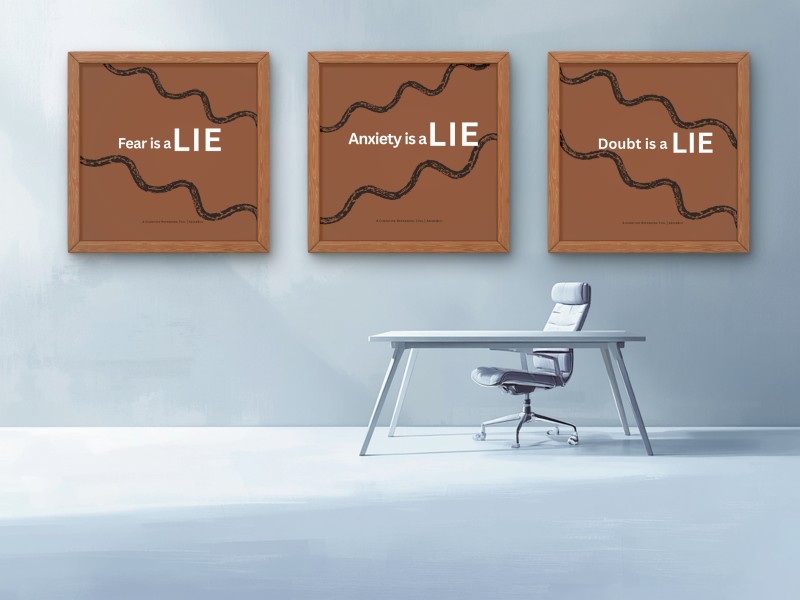 Fear is a LIE – Premium Cognitive Reframing Print for Mindset & Workspace Inspiration