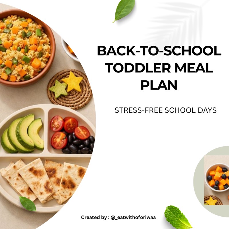 Back-to-School Toddler Meal Plan