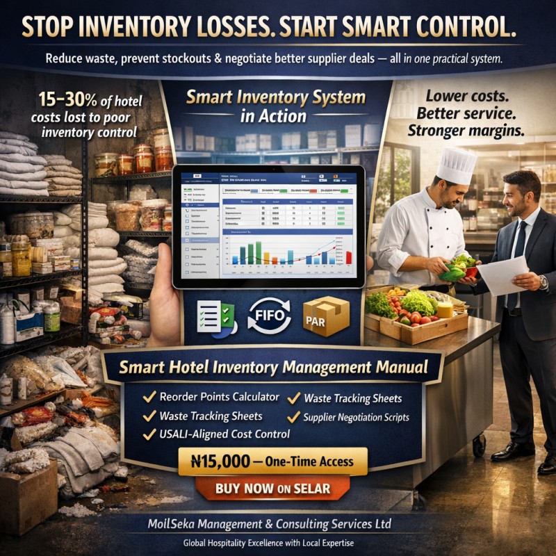 Smart Hotel Inventory Management Manual with Reorder Points Calculator, waste  Tracking Sheets  and supplier Negotiation Scripts