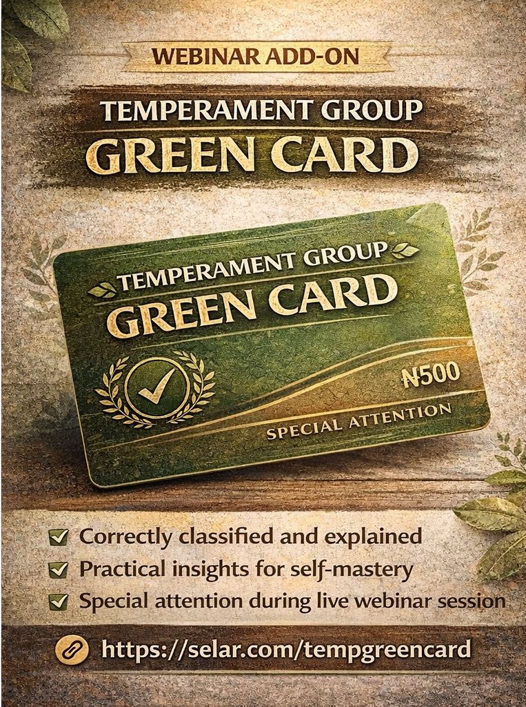 Temperament Type Green Card β Personal Analysis During Webinar