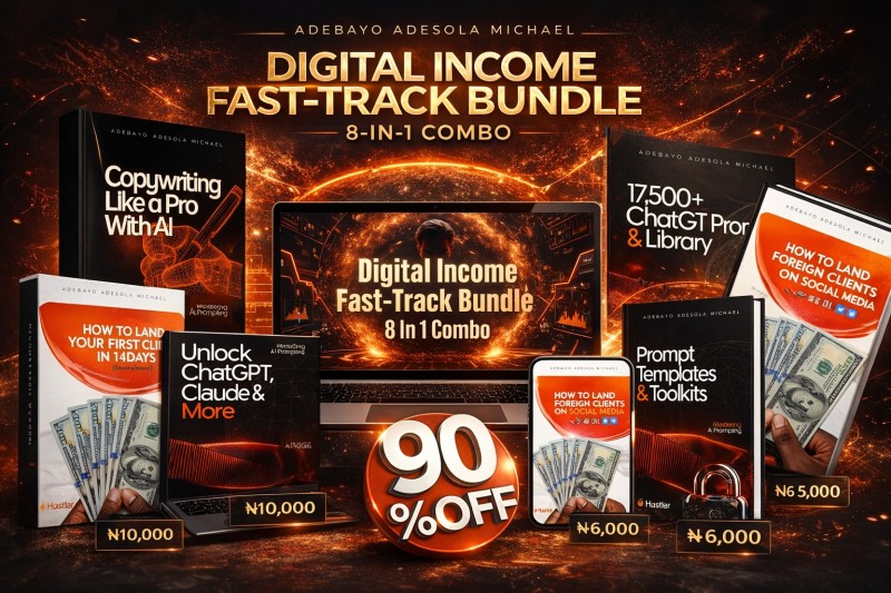 DIGITAL INCOME FAST-TRACK 8-IN-1 BUNDLE (90% DISCOUNT FOR TODAY)