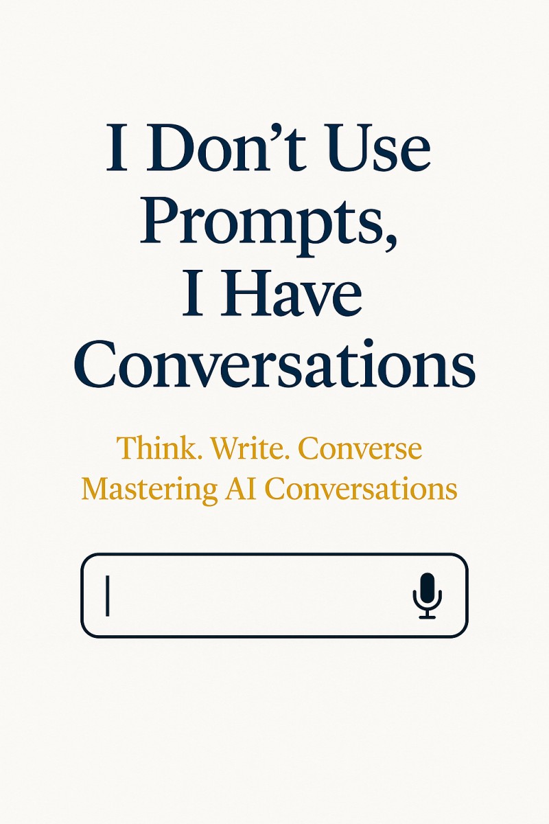 I Don't Use Prompts, I Have Conversations: Think, Write, Converse. Mastering AI conversations