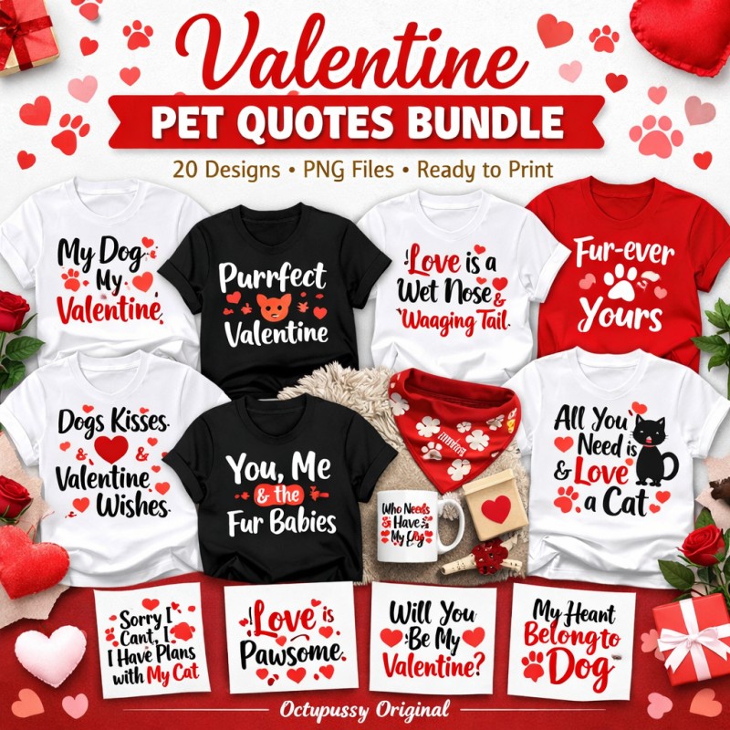 Octupussy Valentine T-Shirt Quote Bundle