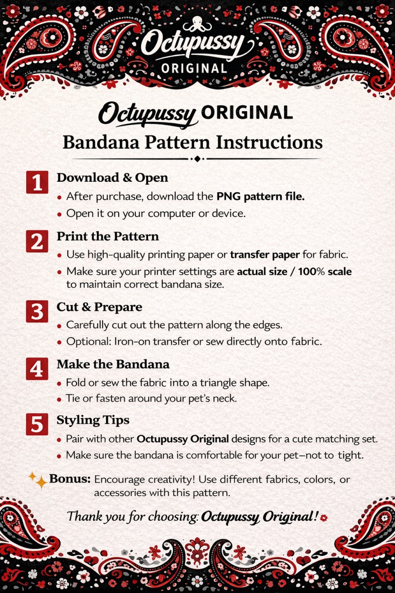 Premium Bandana Pattern – Octupussy Original