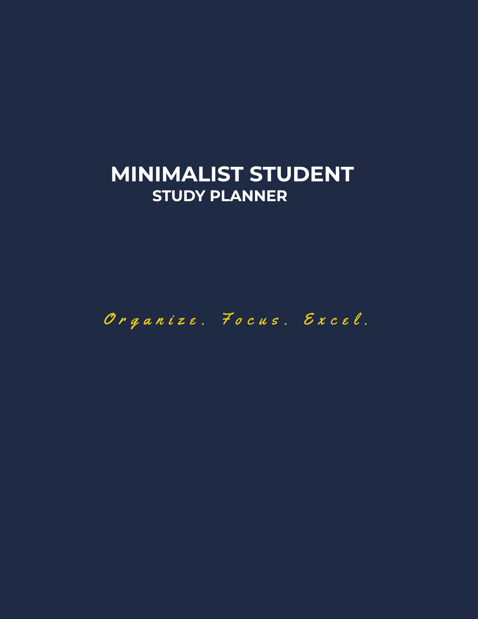 Minimalist Student Study Planner | 24-Page Printable Academic Planner